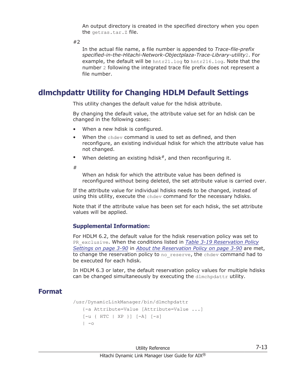 Format, Format -13, Utility, see | Dlmchpdattr utility for changing, Dlmchpdattr utility for changing hdlm, Dlmchpdattr utility for | HP XP P9500 Storage User Manual | Page 297 / 494