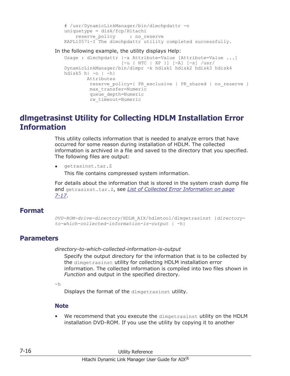 Format, Parameters, Format -16 | Parameters -16 | HP XP P9500 Storage User Manual | Page 300 / 494