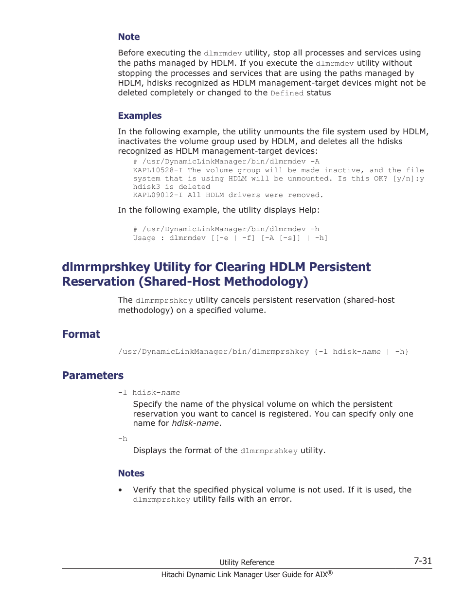 Format, Parameters, Methodology) -31 | Format -31, Parameters -31, Utility, see | HP XP P9500 Storage User Manual | Page 315 / 494