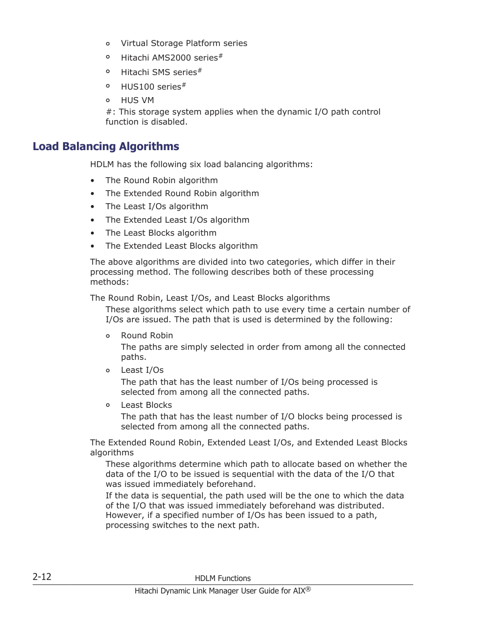 Load balancing algorithms, Load balancing algorithms -12 | HP XP P9500 Storage User Manual | Page 34 / 494