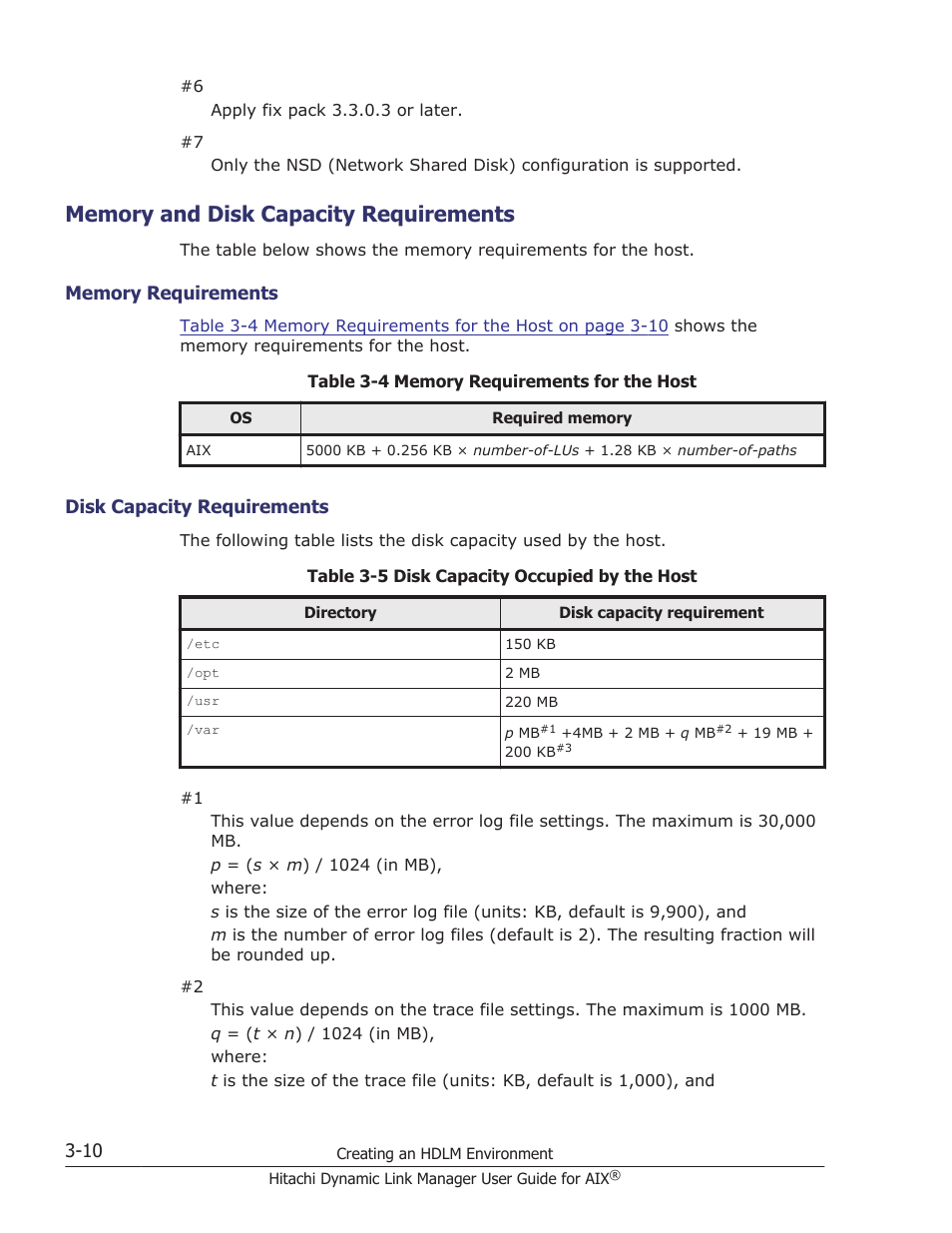 Memory and disk capacity requirements, Memory and disk capacity requirements -10, Memory requirements -10 | Disk capacity requirements -10 | HP XP P9500 Storage User Manual | Page 76 / 494