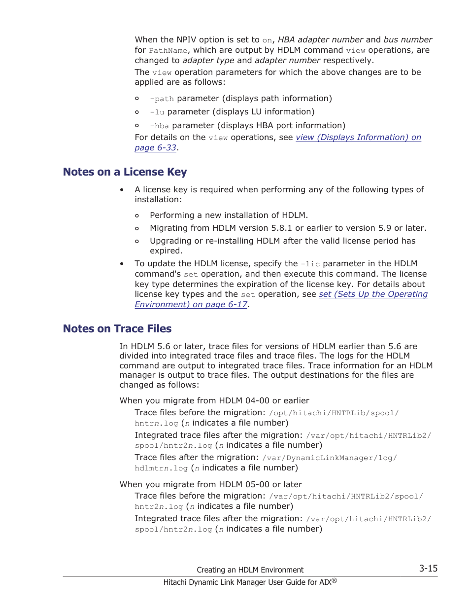 Notes on a license key, Notes on trace files, Notes on a license key -15 | Notes on trace files -15 | HP XP P9500 Storage User Manual | Page 81 / 494