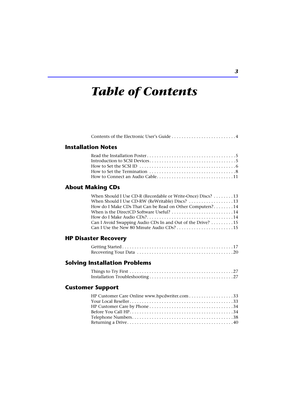 HP CD-Writer Plus Internal 9200i Drive User Manual | Page 3 / 40