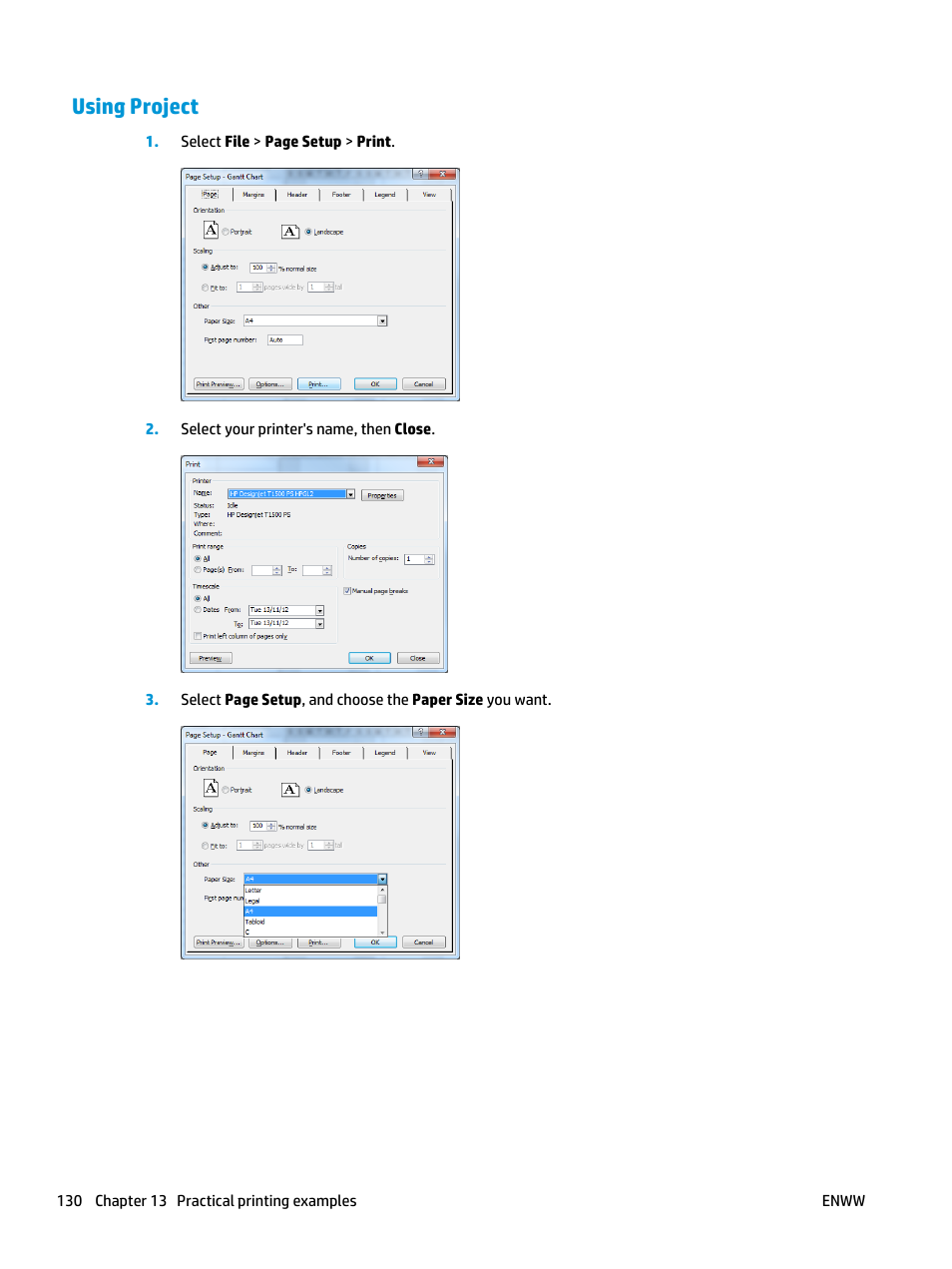 Using project | HP Designjet T3500 Production eMFP User Manual | Page 140 / 278