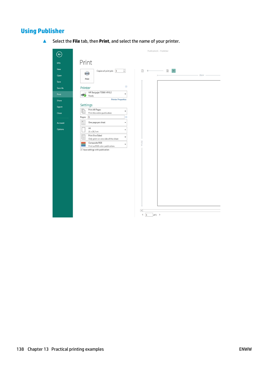 Using publisher | HP Designjet T3500 Production eMFP User Manual | Page 148 / 278