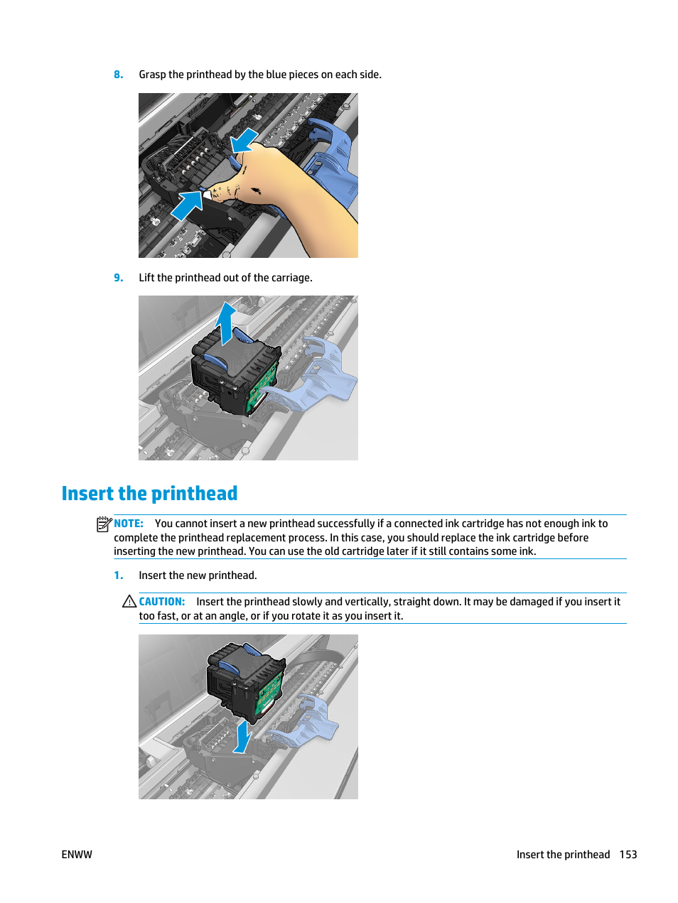 Insert the printhead | HP Designjet T3500 Production eMFP User Manual | Page 163 / 278