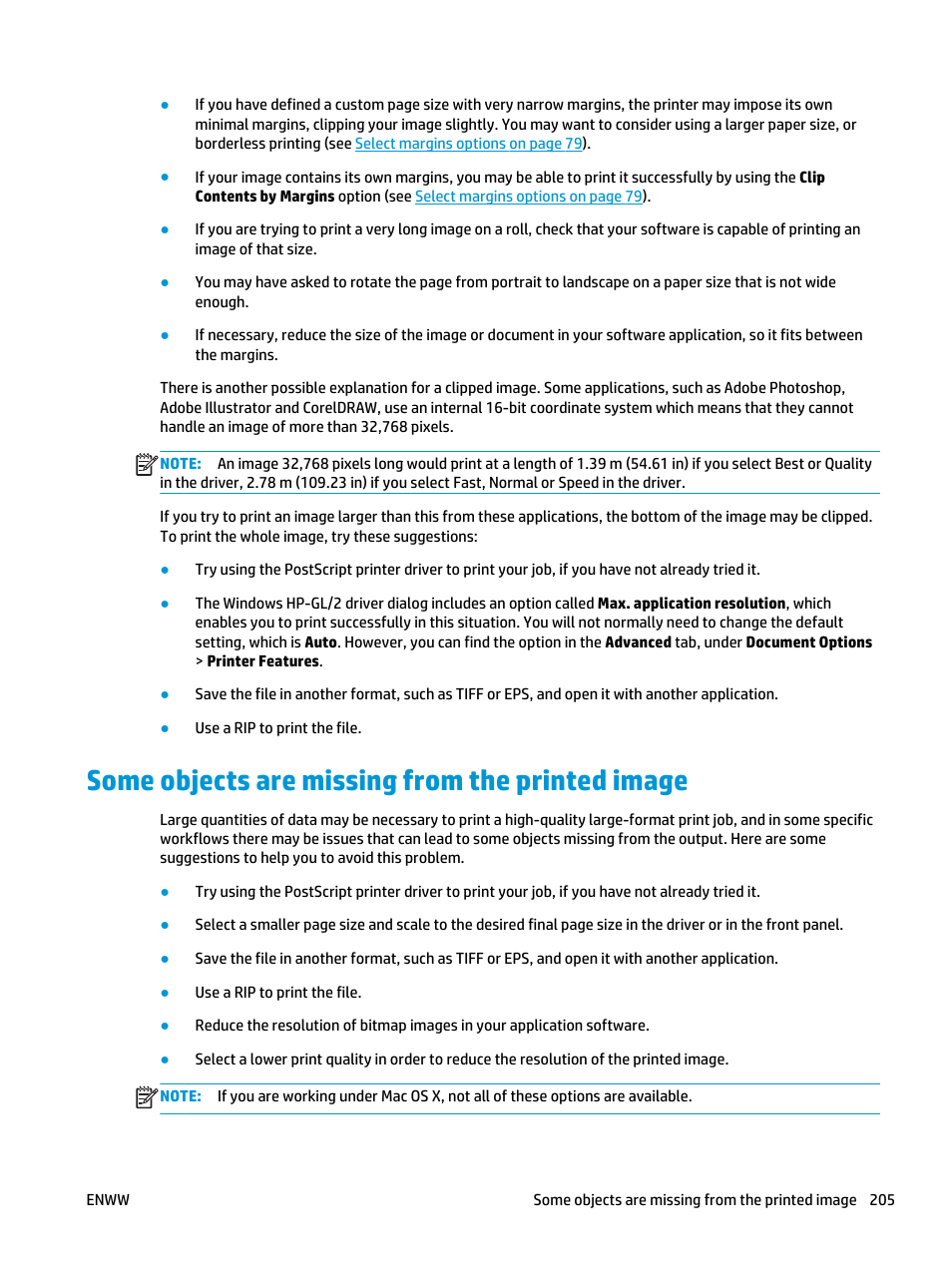 Some objects are missing from the printed image | HP Designjet T3500 Production eMFP User Manual | Page 215 / 278