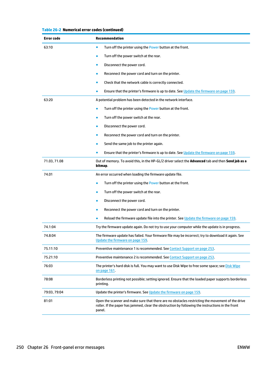 HP Designjet T3500 Production eMFP User Manual | Page 260 / 278