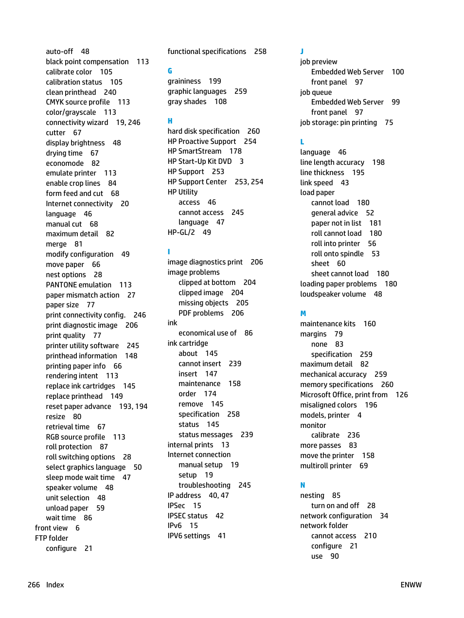 HP Designjet T3500 Production eMFP User Manual | Page 276 / 278