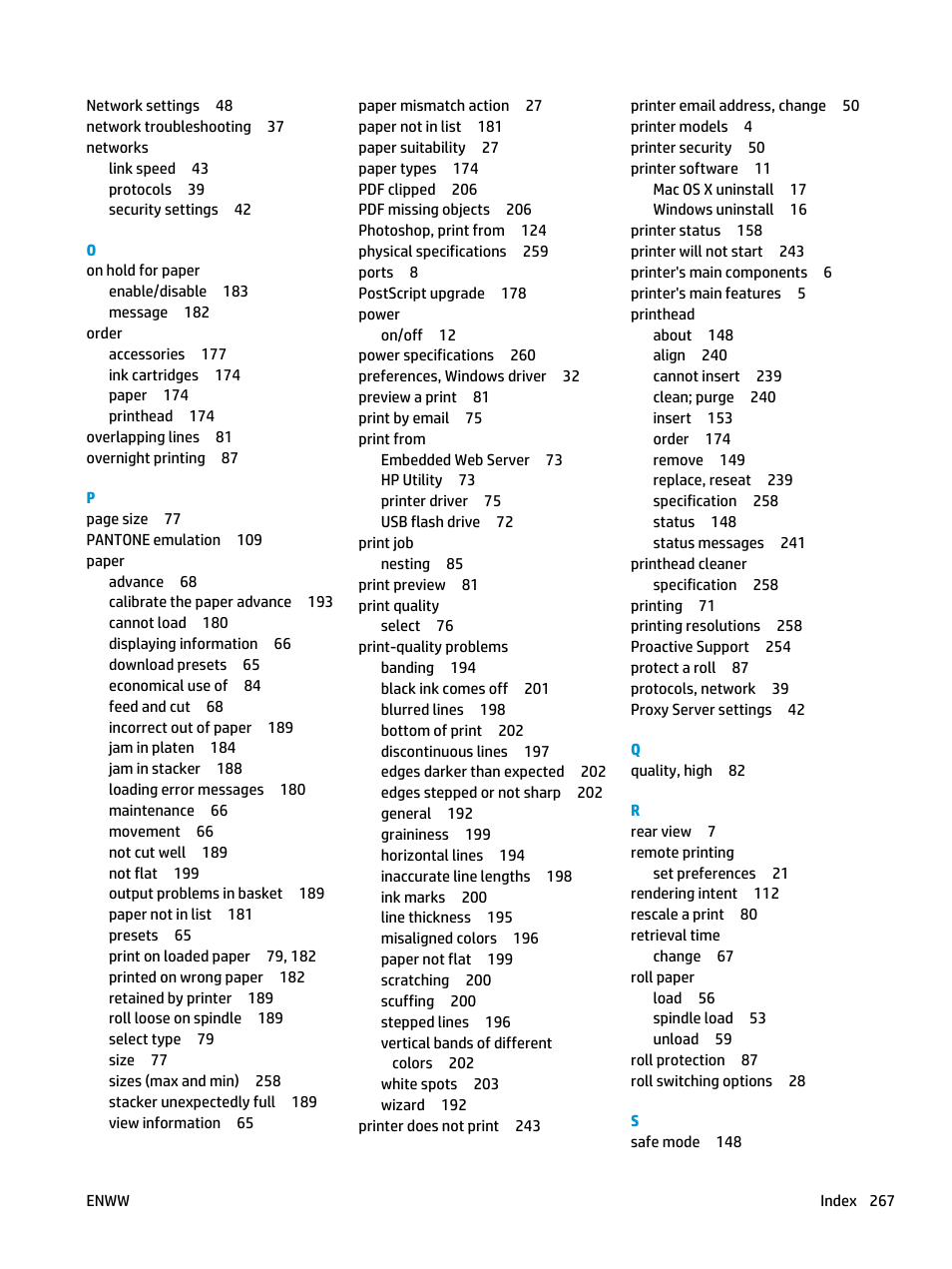 HP Designjet T3500 Production eMFP User Manual | Page 277 / 278