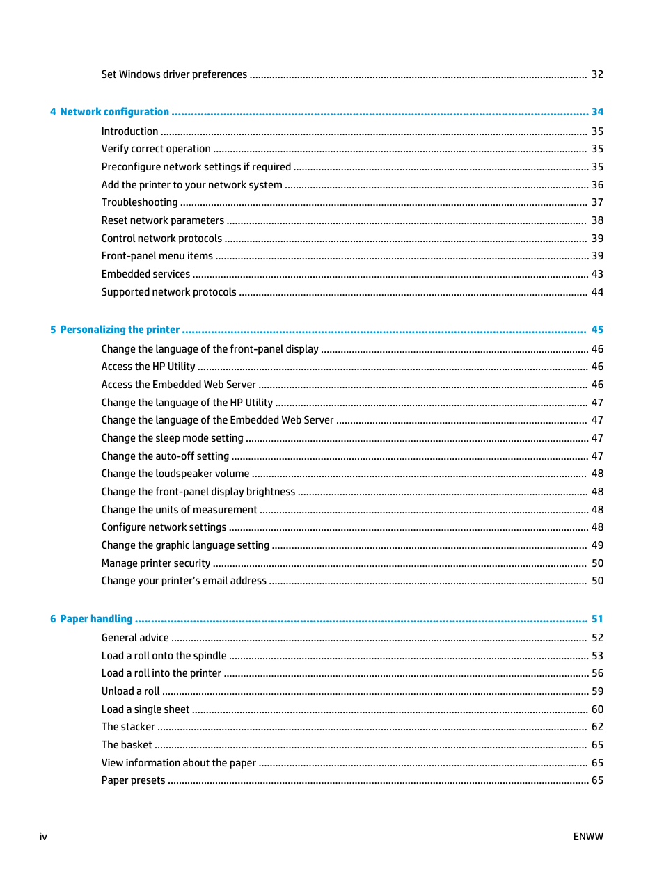 HP Designjet T3500 Production eMFP User Manual | Page 4 / 278