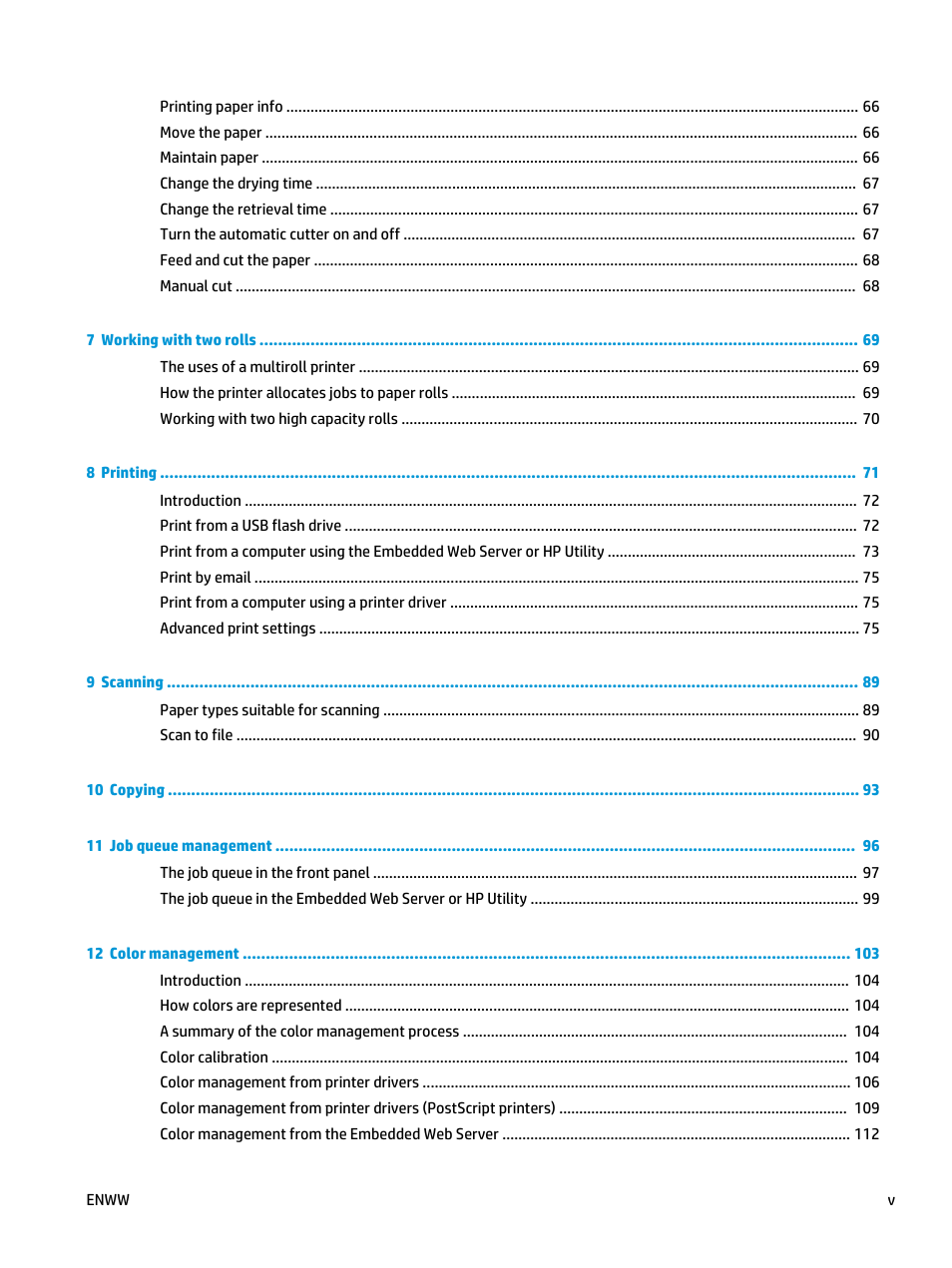 HP Designjet T3500 Production eMFP User Manual | Page 5 / 278