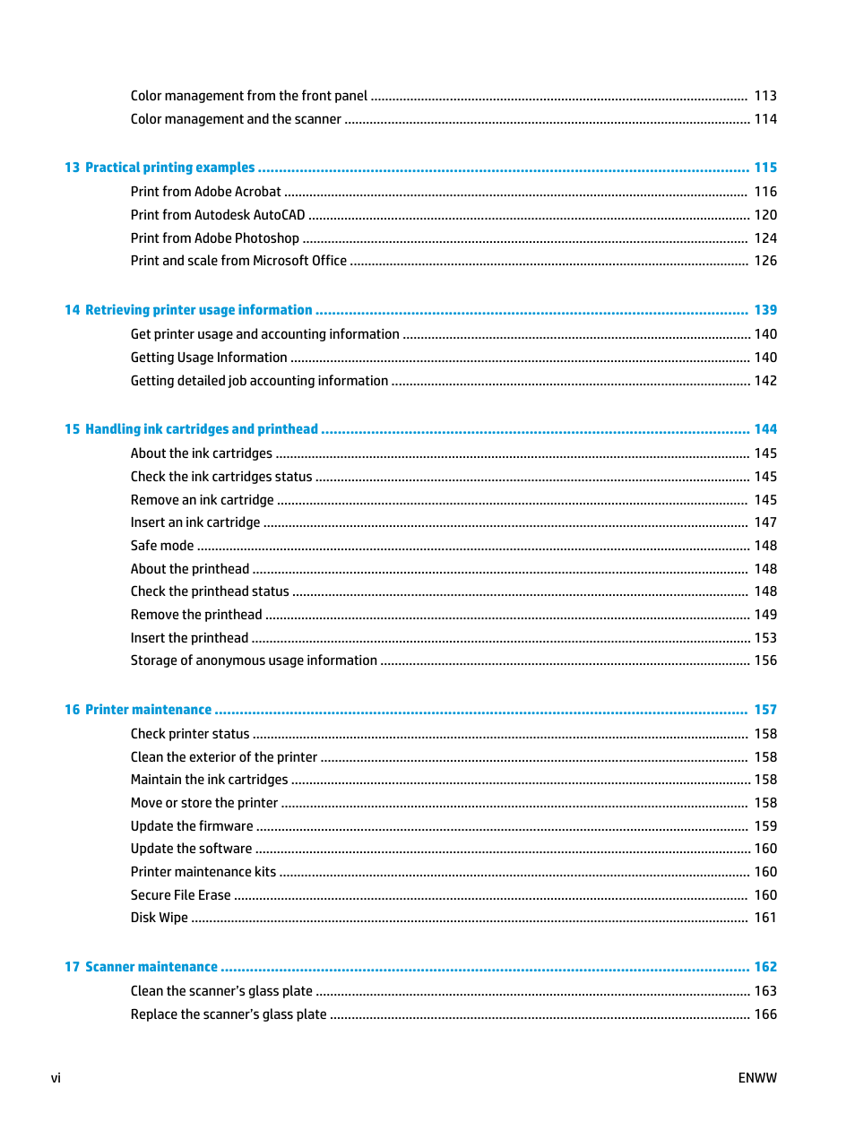 HP Designjet T3500 Production eMFP User Manual | Page 6 / 278