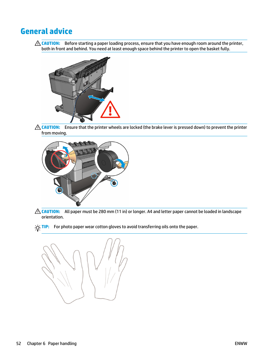 General advice | HP Designjet T3500 Production eMFP User Manual | Page 62 / 278