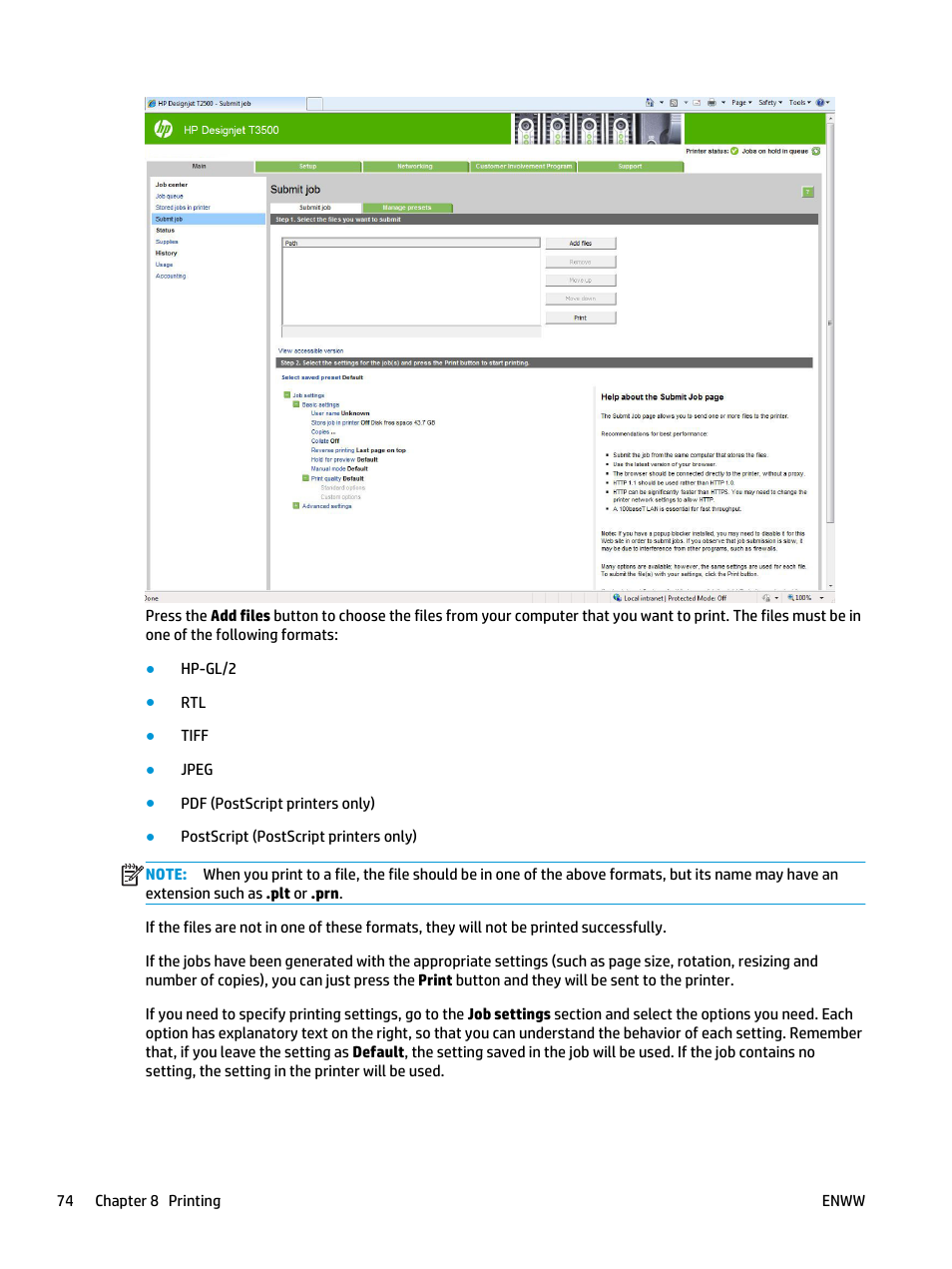 HP Designjet T3500 Production eMFP User Manual | Page 84 / 278