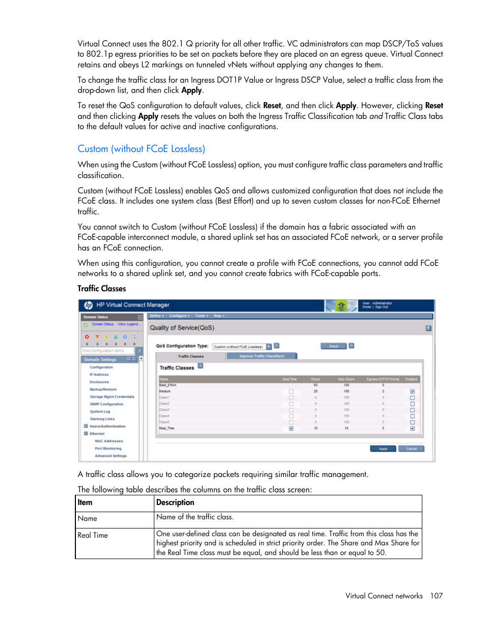 Custom (without fcoe lossless) | HP Virtual Connect 4Gb Fibre Channel Module for c-Class BladeSystem User Manual | Page 107 / 308