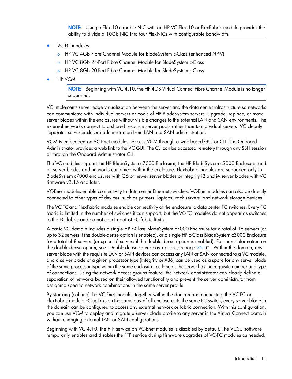 HP Virtual Connect 4Gb Fibre Channel Module for c-Class BladeSystem User Manual | Page 11 / 308