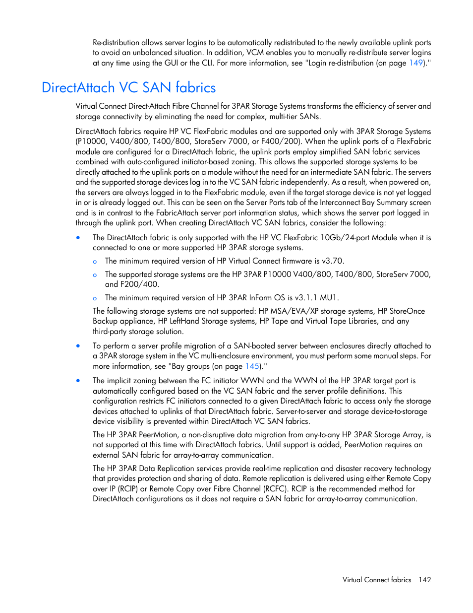 Directattach vc san fabrics | HP Virtual Connect 4Gb Fibre Channel Module for c-Class BladeSystem User Manual | Page 142 / 308