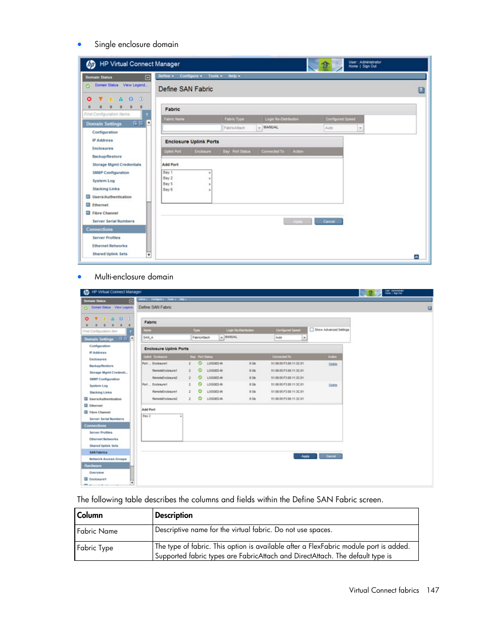 HP Virtual Connect 4Gb Fibre Channel Module for c-Class BladeSystem User Manual | Page 147 / 308