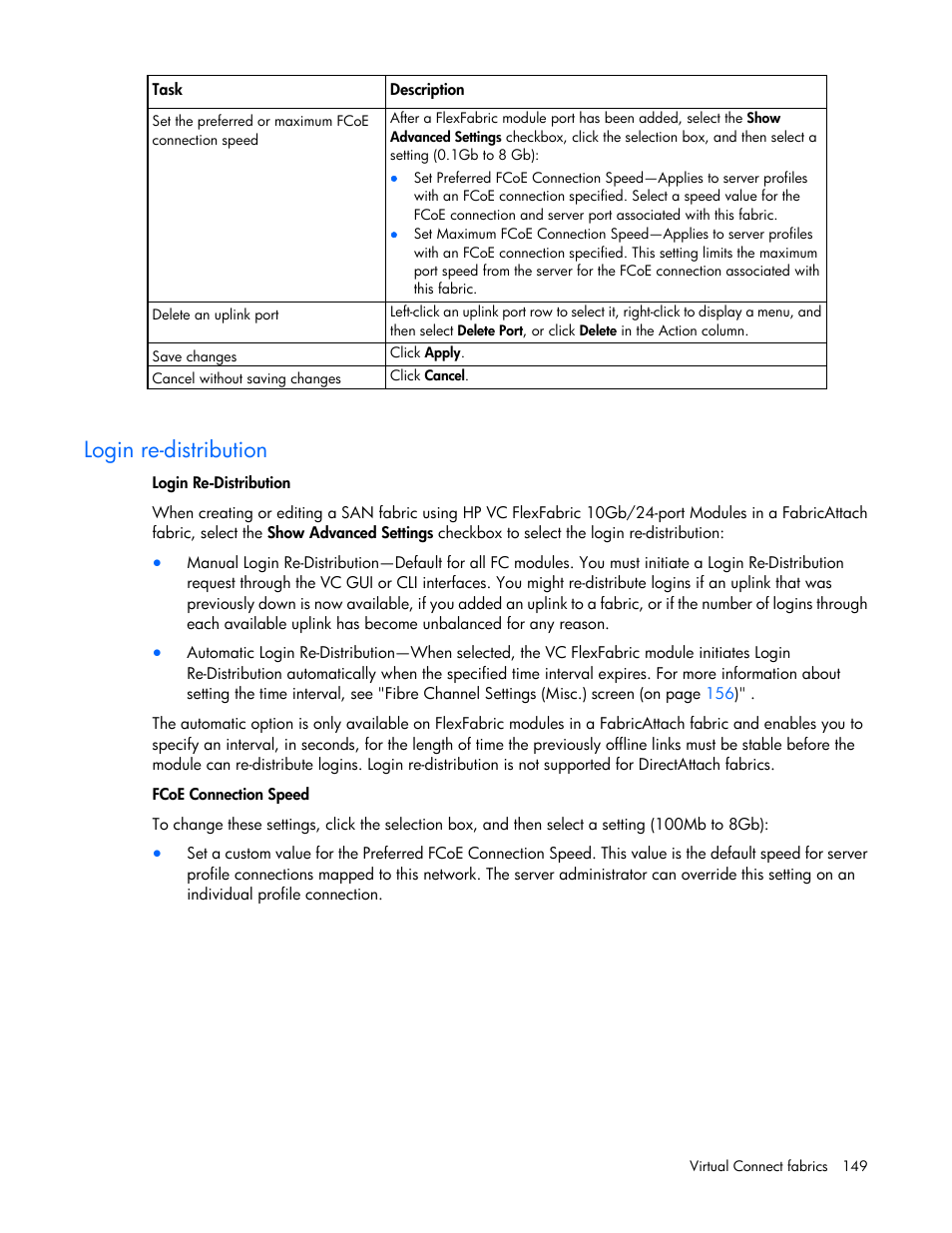 Login re-distribution | HP Virtual Connect 4Gb Fibre Channel Module for c-Class BladeSystem User Manual | Page 149 / 308