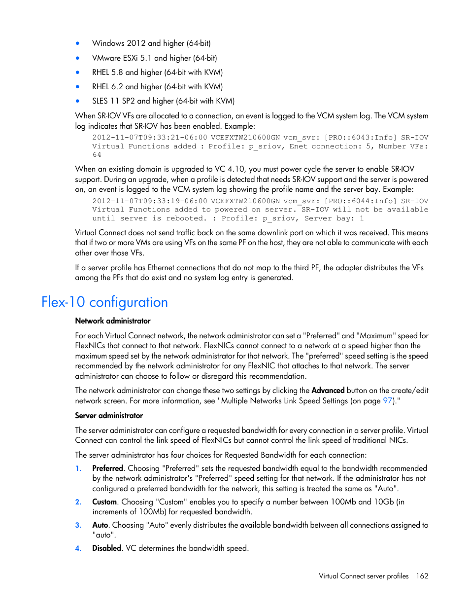 Flex-10 configuration | HP Virtual Connect 4Gb Fibre Channel Module for c-Class BladeSystem User Manual | Page 162 / 308