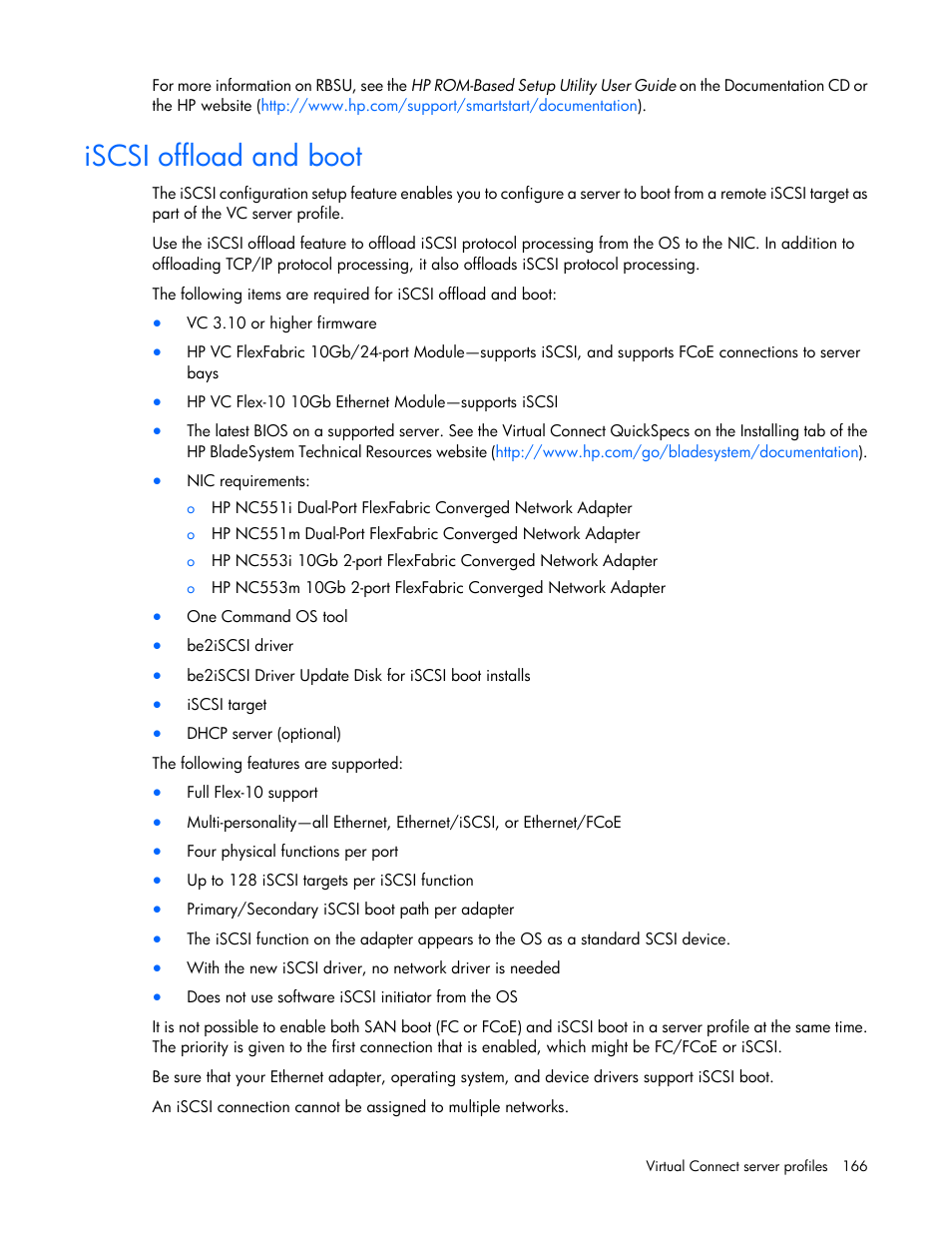 Iscsi offload and boot | HP Virtual Connect 4Gb Fibre Channel Module for c-Class BladeSystem User Manual | Page 166 / 308