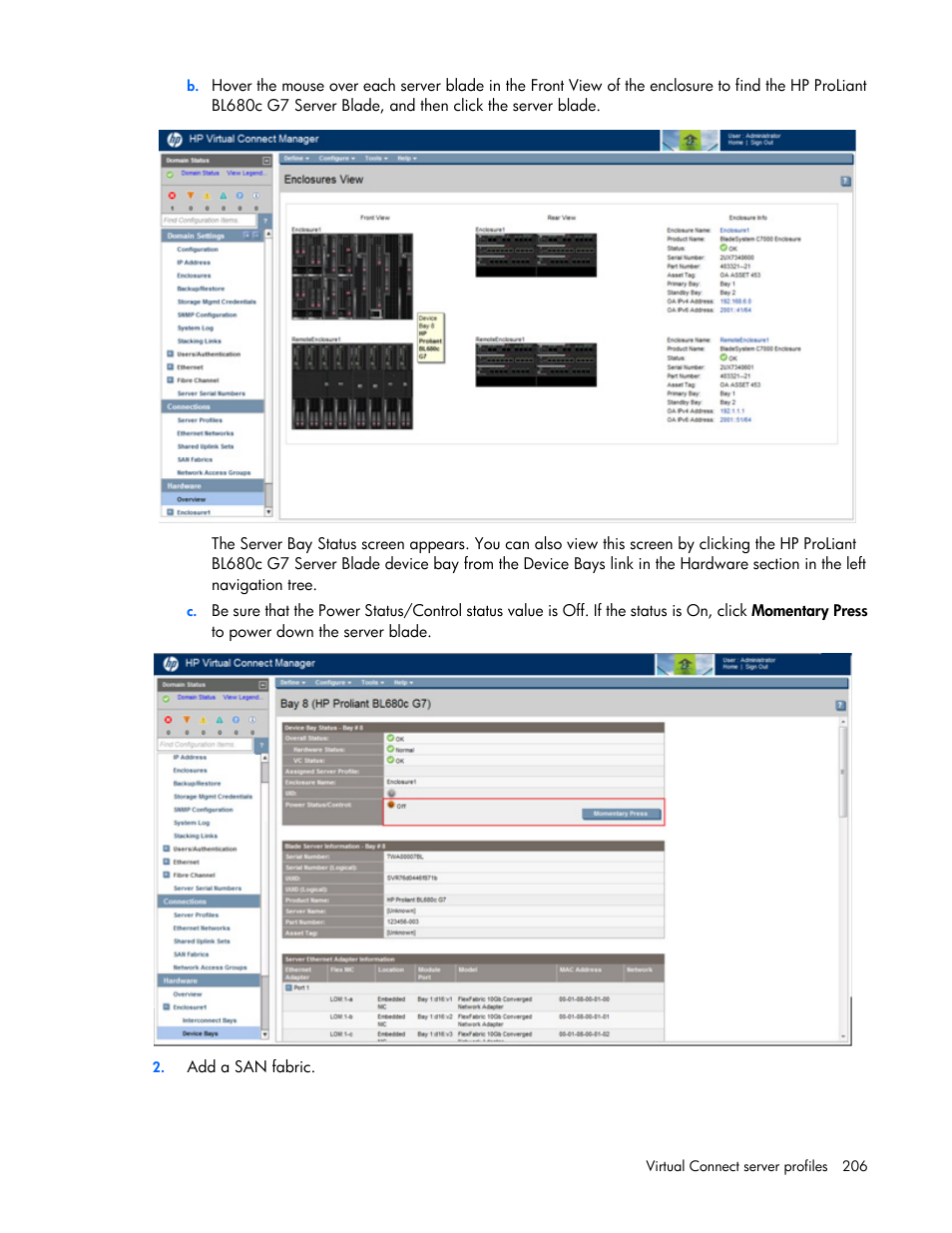 HP Virtual Connect 4Gb Fibre Channel Module for c-Class BladeSystem User Manual | Page 206 / 308