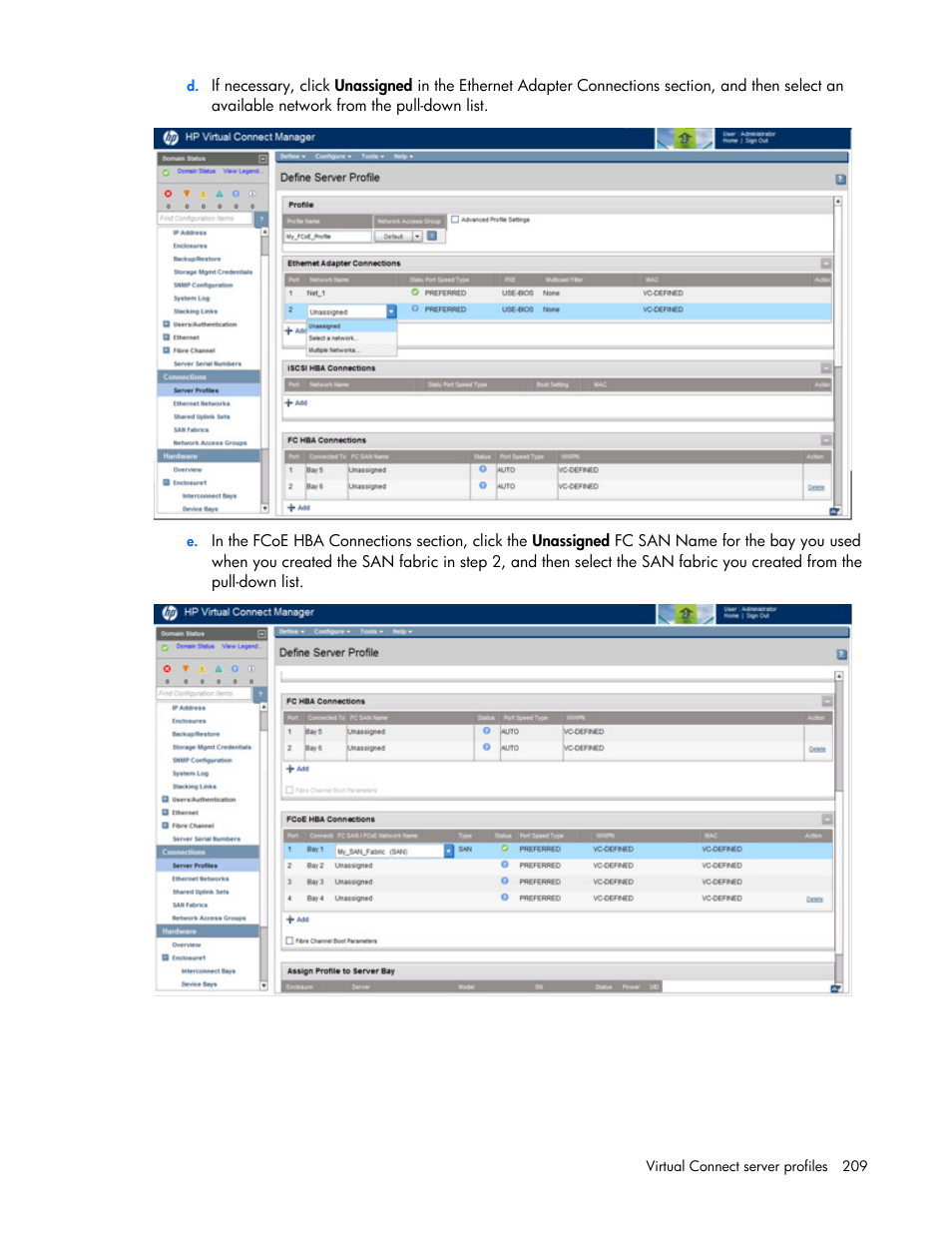 HP Virtual Connect 4Gb Fibre Channel Module for c-Class BladeSystem User Manual | Page 209 / 308