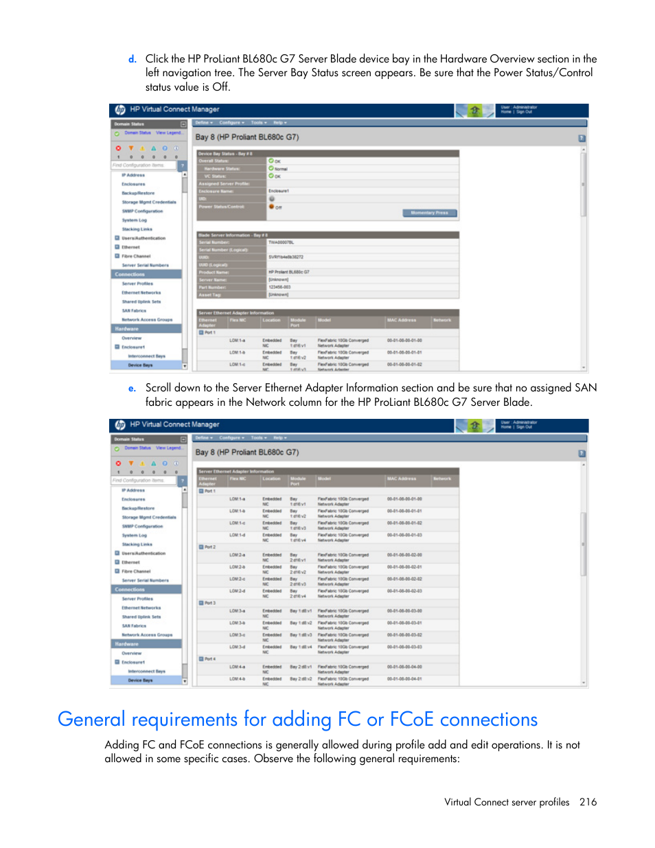 HP Virtual Connect 4Gb Fibre Channel Module for c-Class BladeSystem User Manual | Page 216 / 308