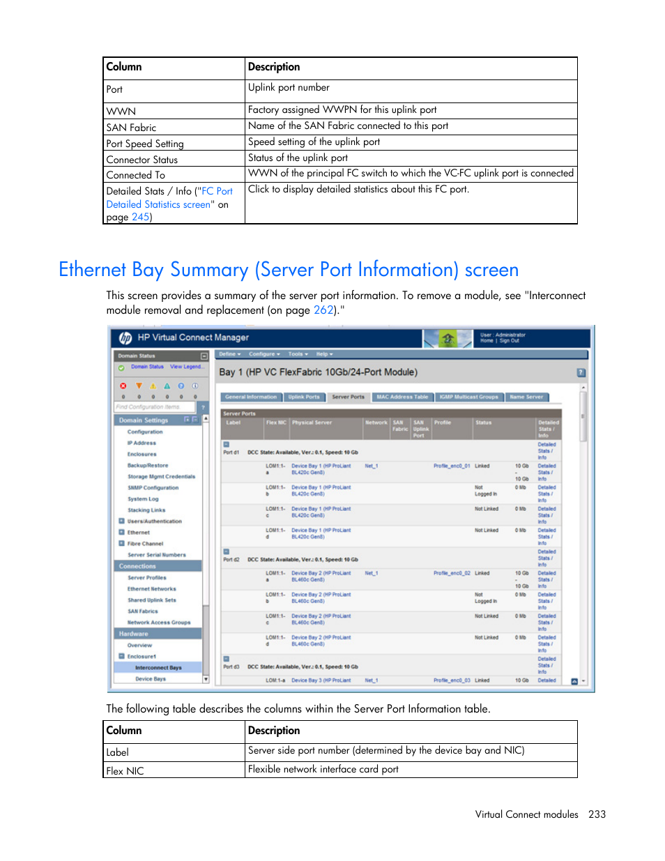 HP Virtual Connect 4Gb Fibre Channel Module for c-Class BladeSystem User Manual | Page 233 / 308