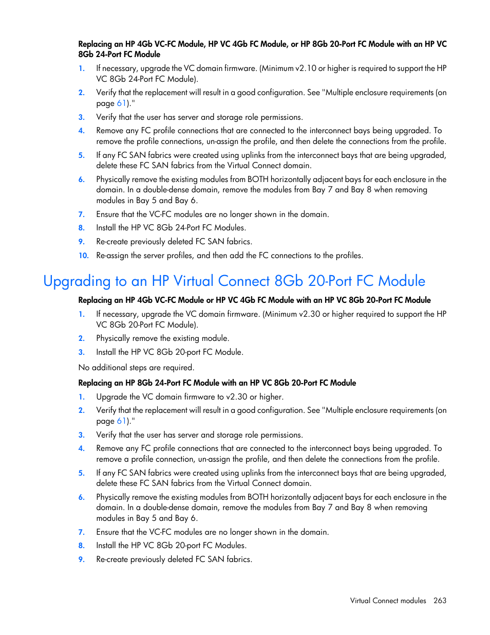 HP Virtual Connect 4Gb Fibre Channel Module for c-Class BladeSystem User Manual | Page 263 / 308