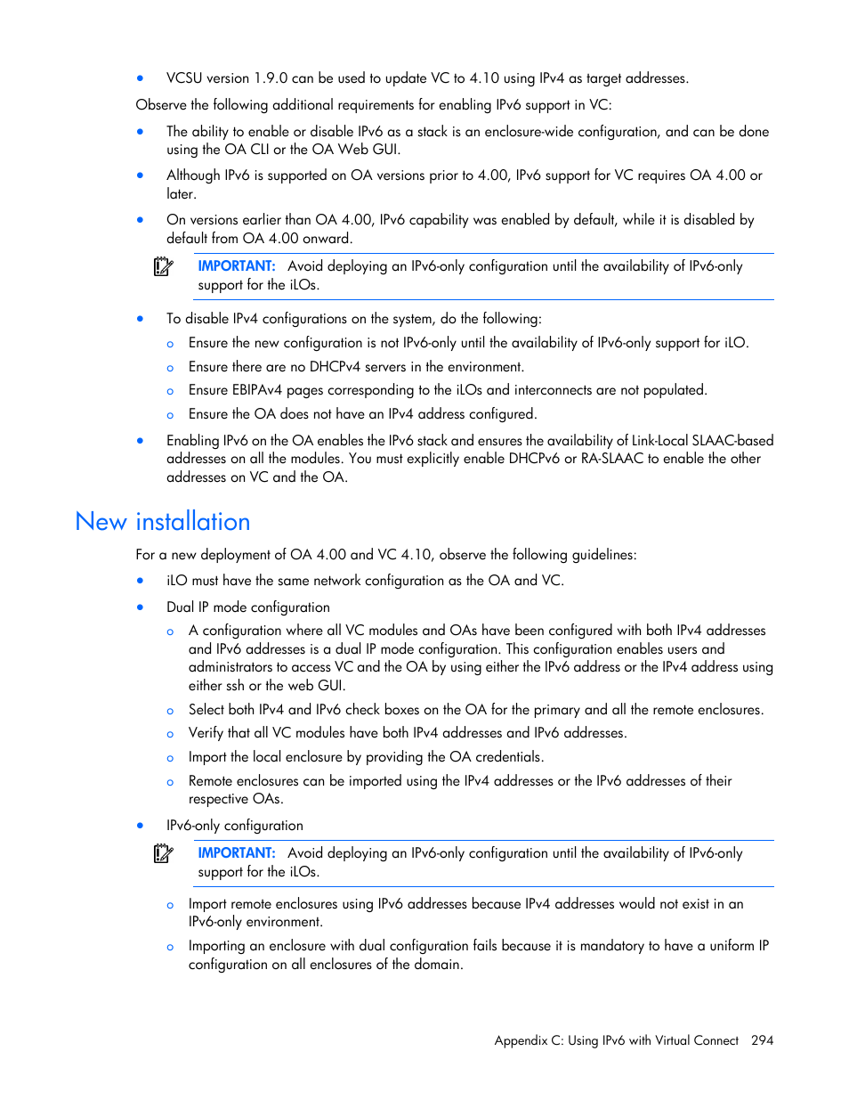 New installation | HP Virtual Connect 4Gb Fibre Channel Module for c-Class BladeSystem User Manual | Page 294 / 308