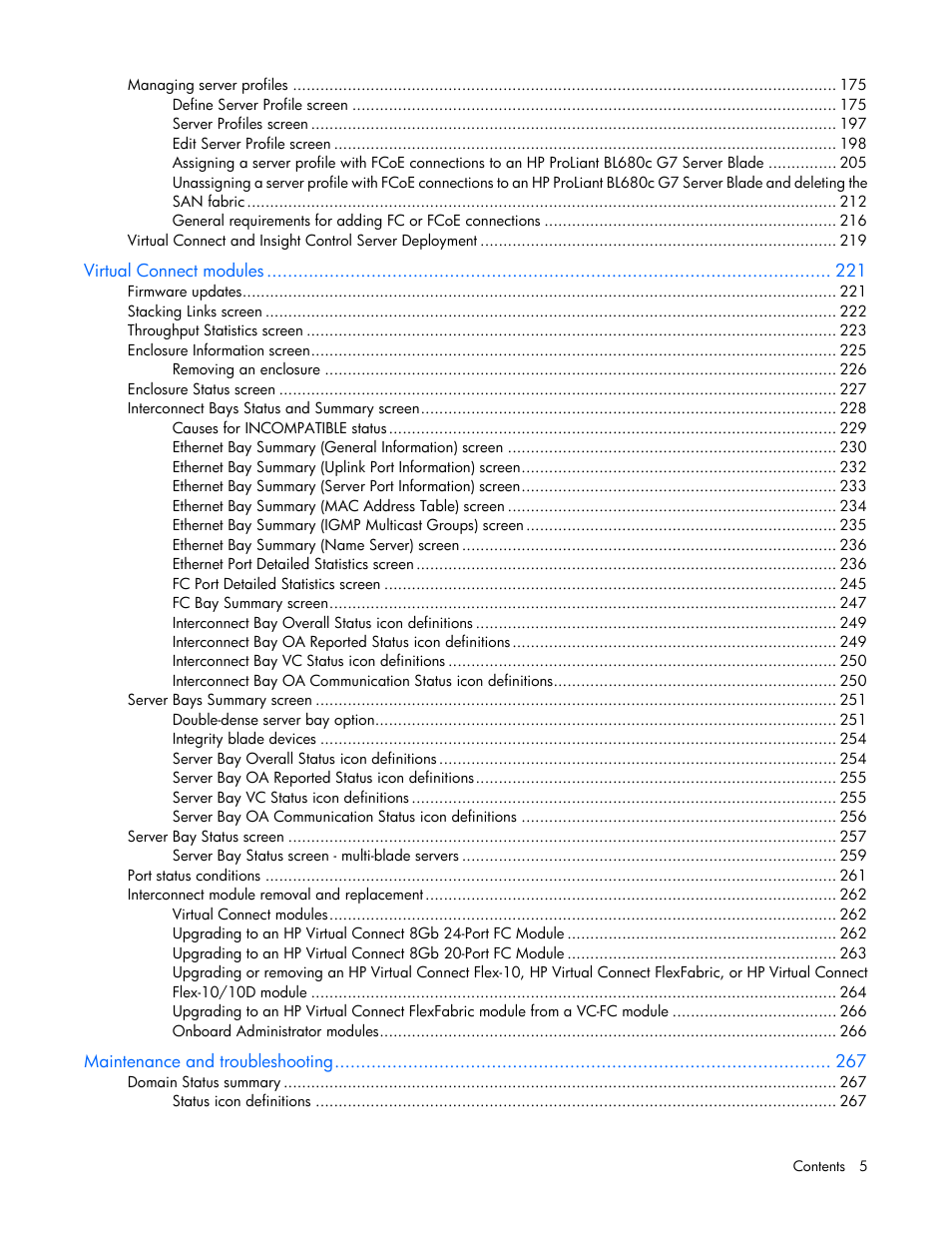 HP Virtual Connect 4Gb Fibre Channel Module for c-Class BladeSystem User Manual | Page 5 / 308