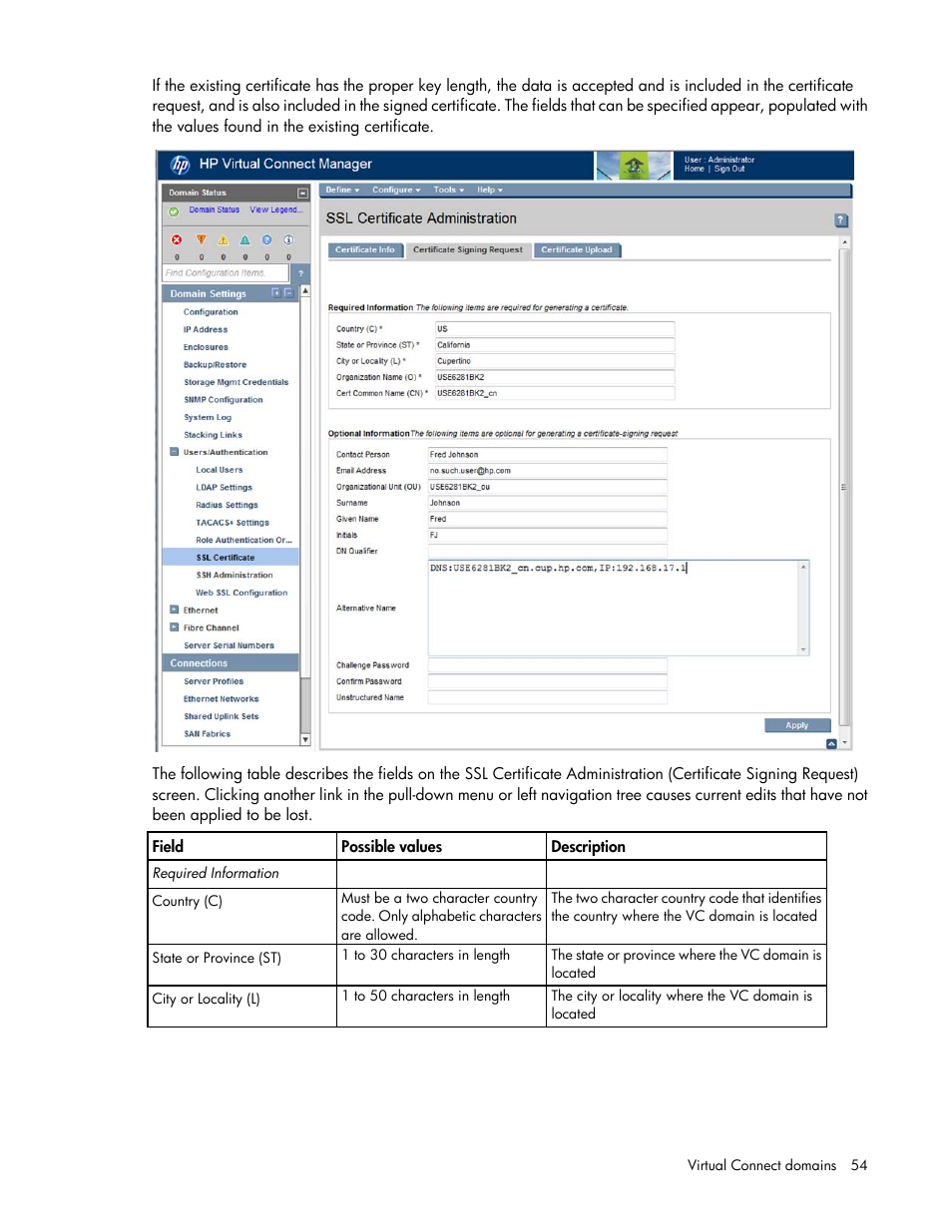 HP Virtual Connect 4Gb Fibre Channel Module for c-Class BladeSystem User Manual | Page 54 / 308