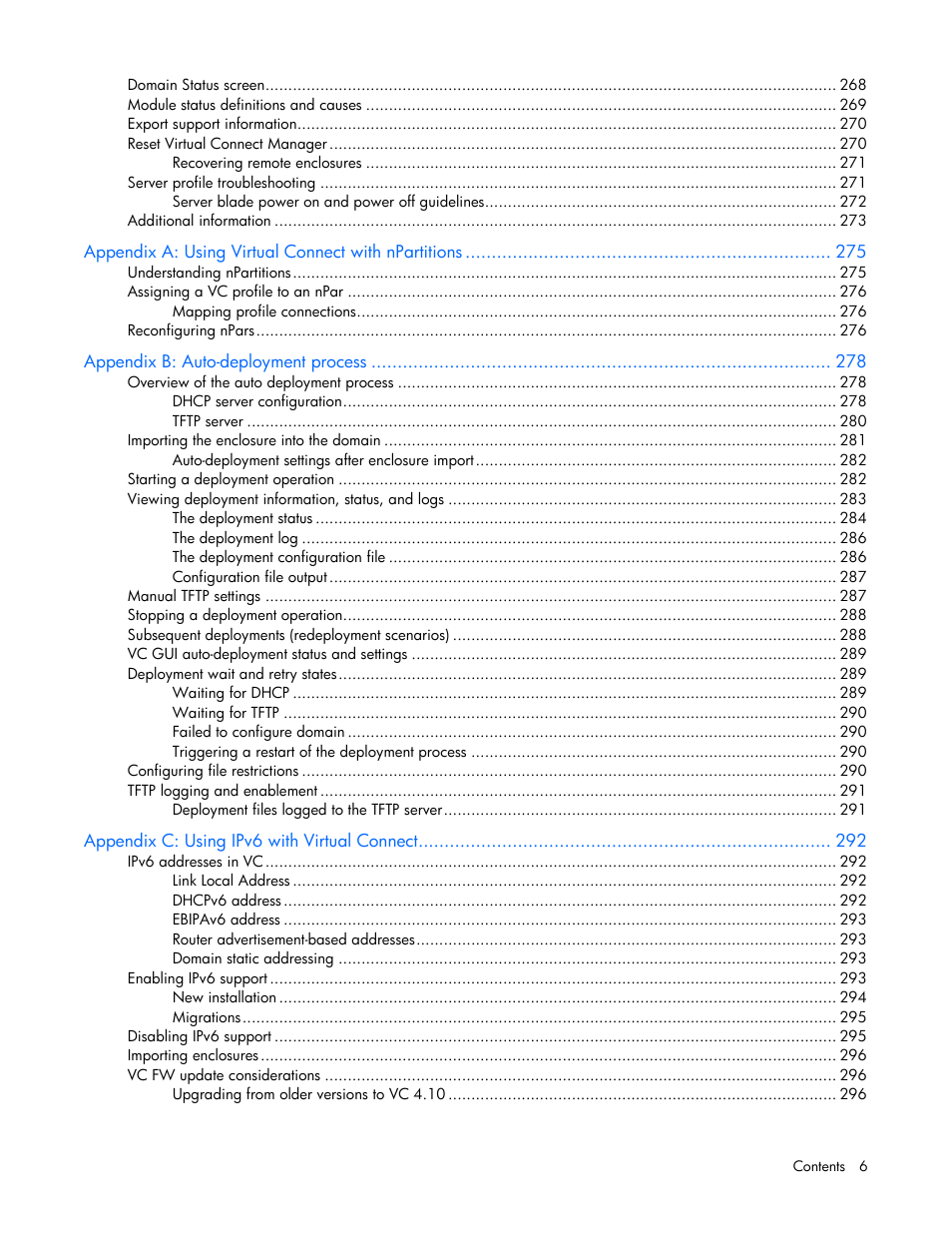 HP Virtual Connect 4Gb Fibre Channel Module for c-Class BladeSystem User Manual | Page 6 / 308