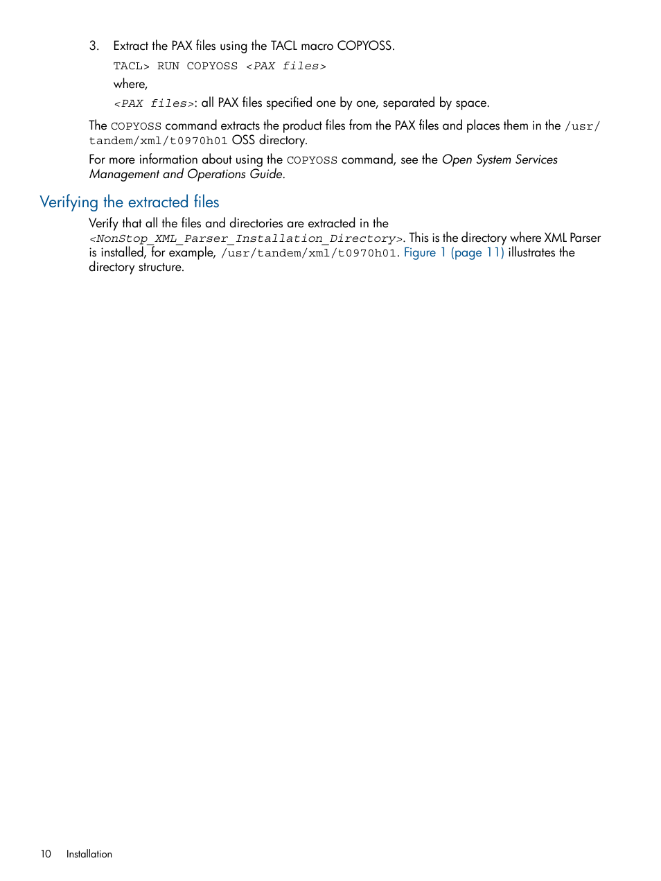 Verifying the extracted files | HP Integrity NonStop H-Series User Manual | Page 10 / 19