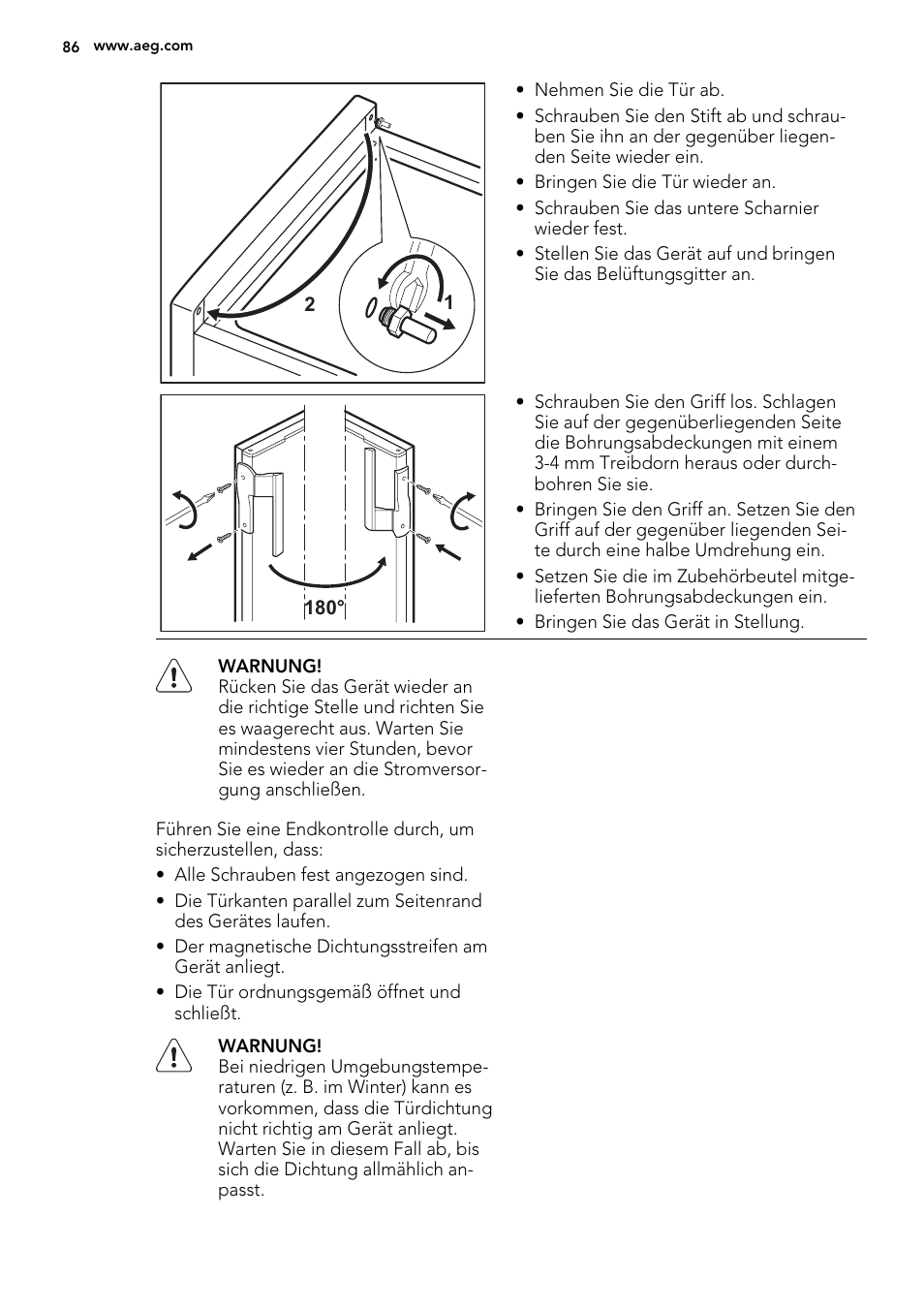 AEG A93100GNW0 User Manual | Page 86 / 92