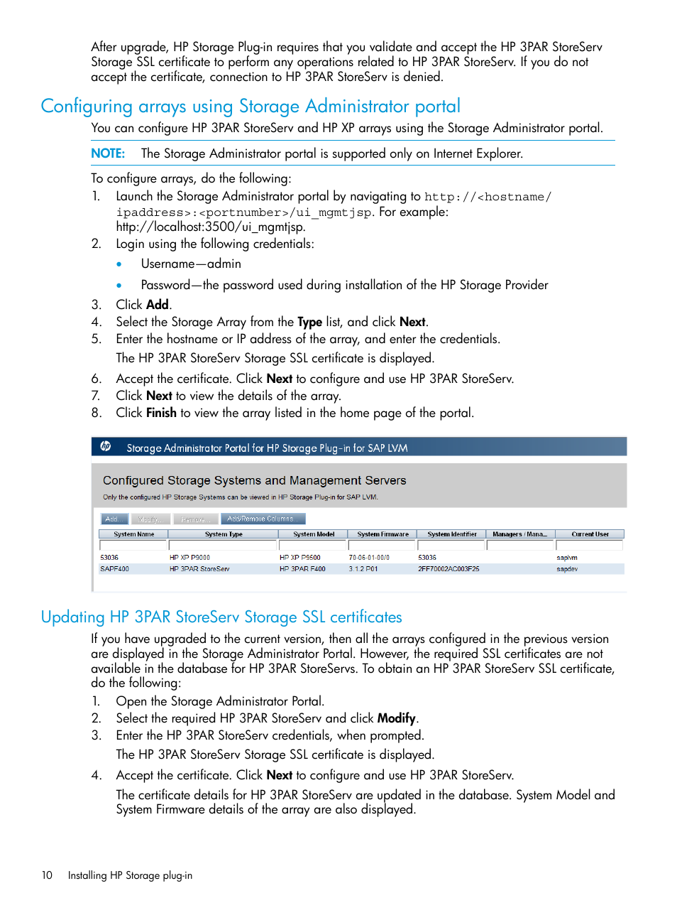 Updating | HP Plug-in for SAP NetWeaver Landscape Virtualization Management for Storage User Manual | Page 10 / 27