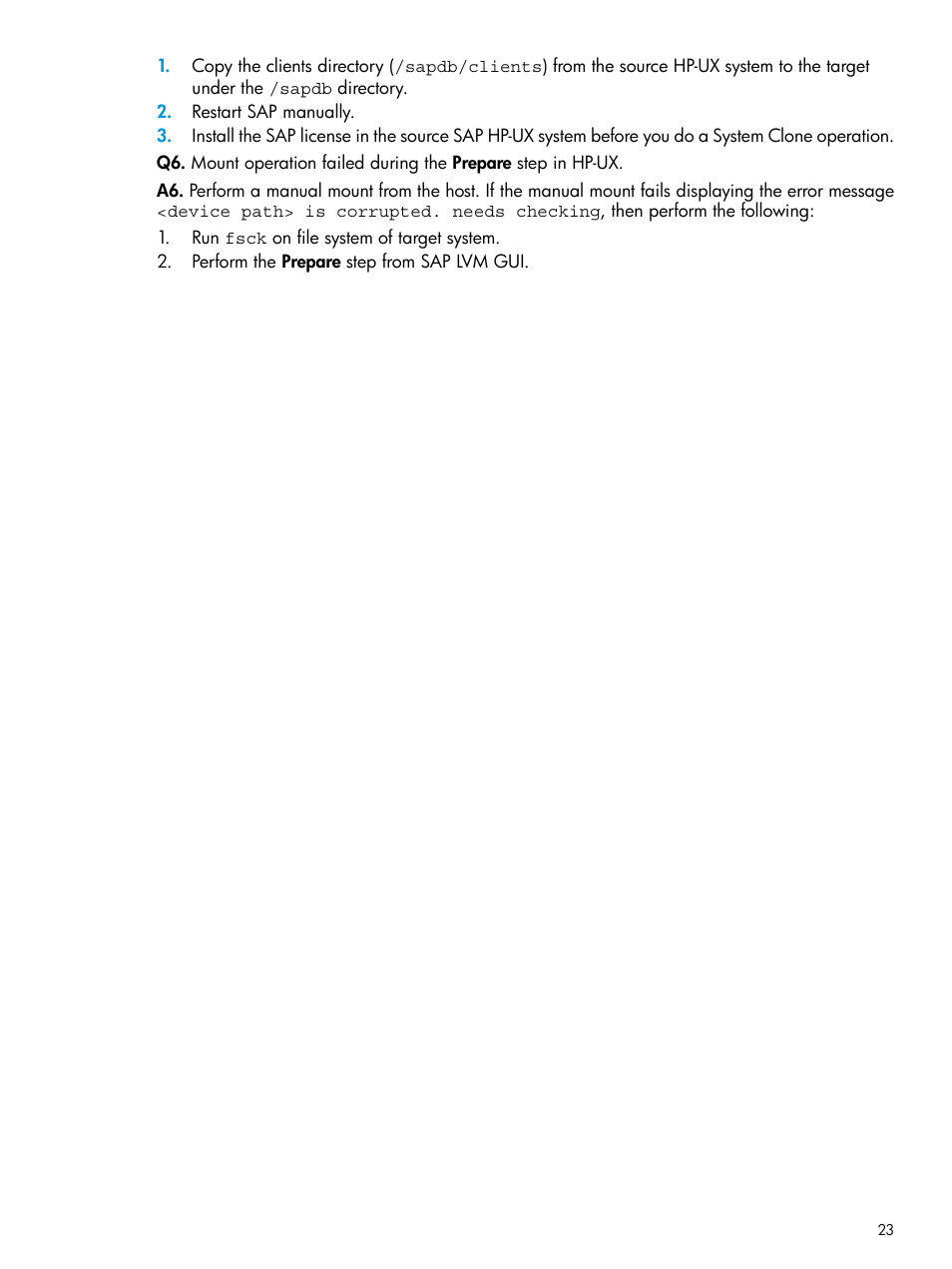 HP Plug-in for SAP NetWeaver Landscape Virtualization Management for Storage User Manual | Page 23 / 27