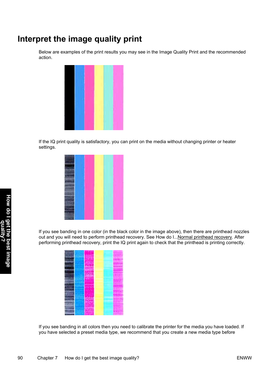 Interpret the image quality print | HP Designjet 9000s Printer series User Manual | Page 100 / 200