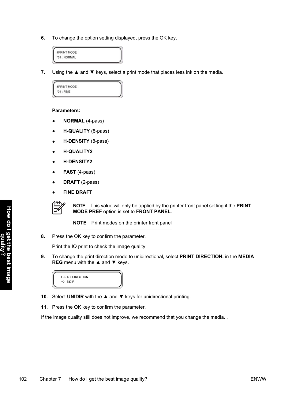 How do i get the best image qualit y | HP Designjet 9000s Printer series User Manual | Page 112 / 200