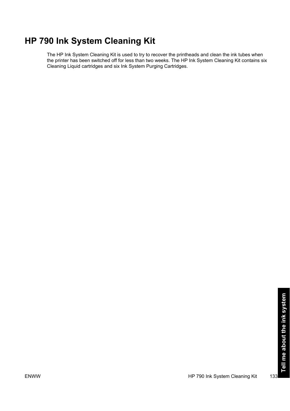 Hp 790 ink system cleaning kit | HP Designjet 9000s Printer series User Manual | Page 143 / 200