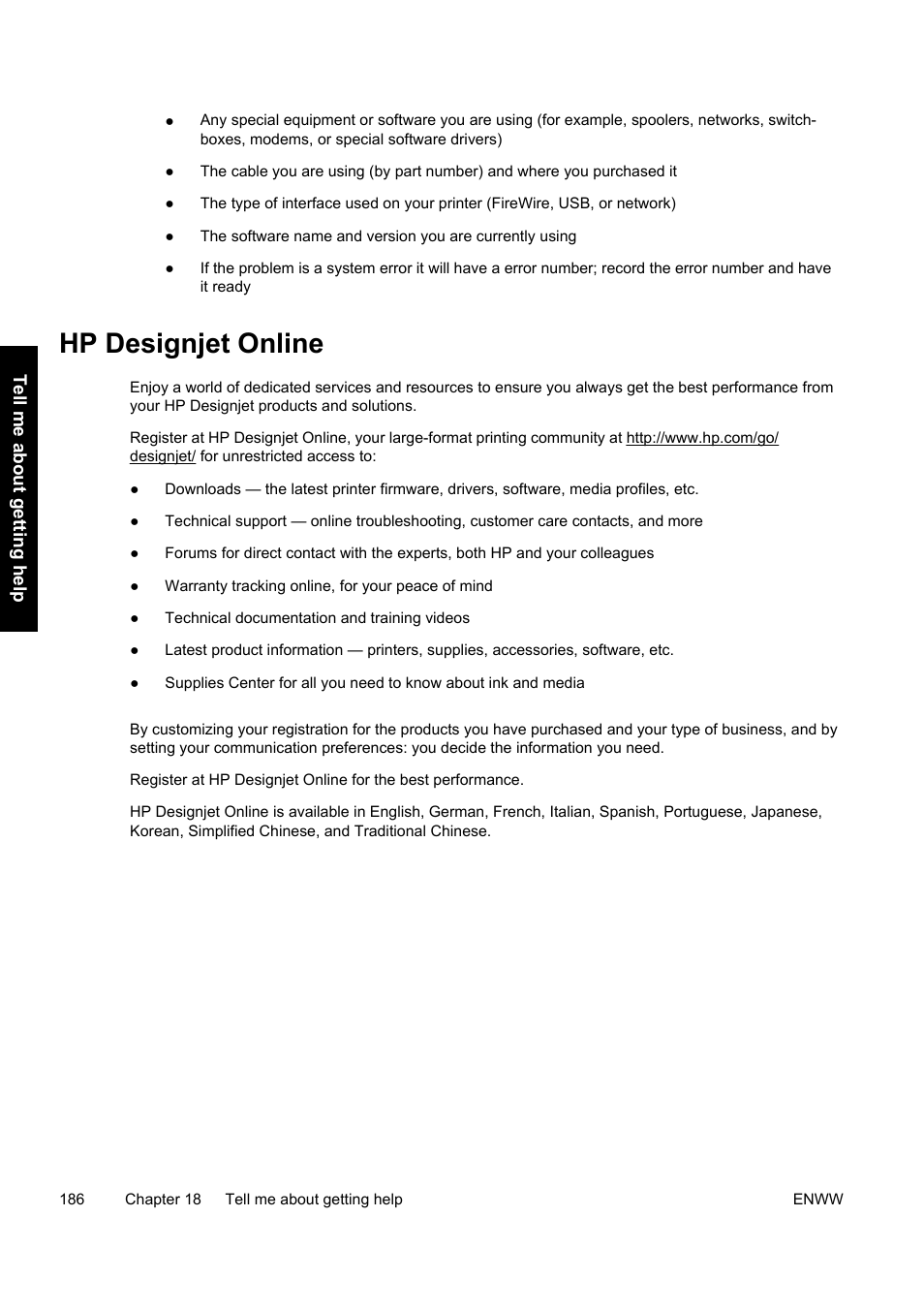 Hp designjet online | HP Designjet 9000s Printer series User Manual | Page 196 / 200