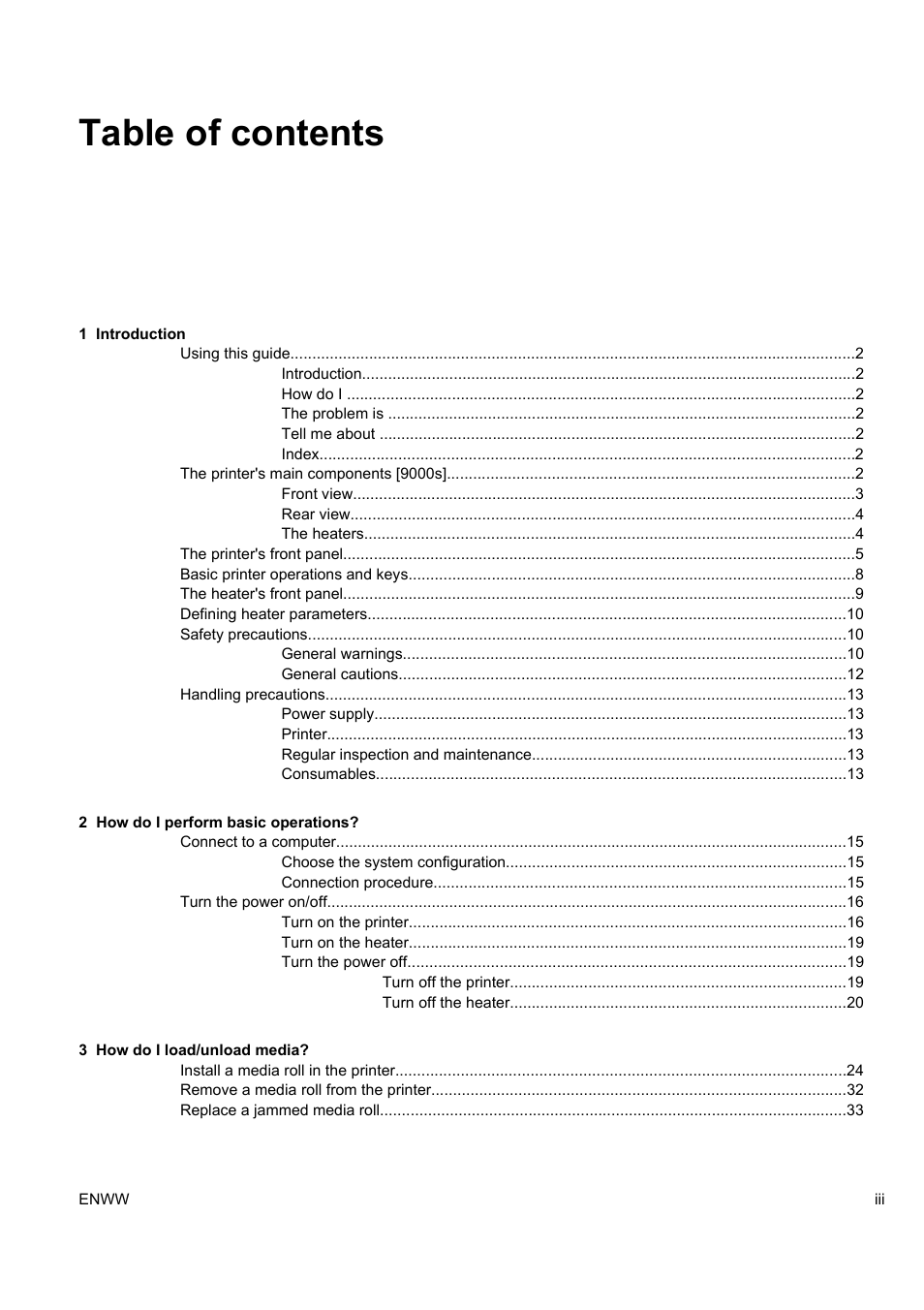 HP Designjet 9000s Printer series User Manual | Page 5 / 200