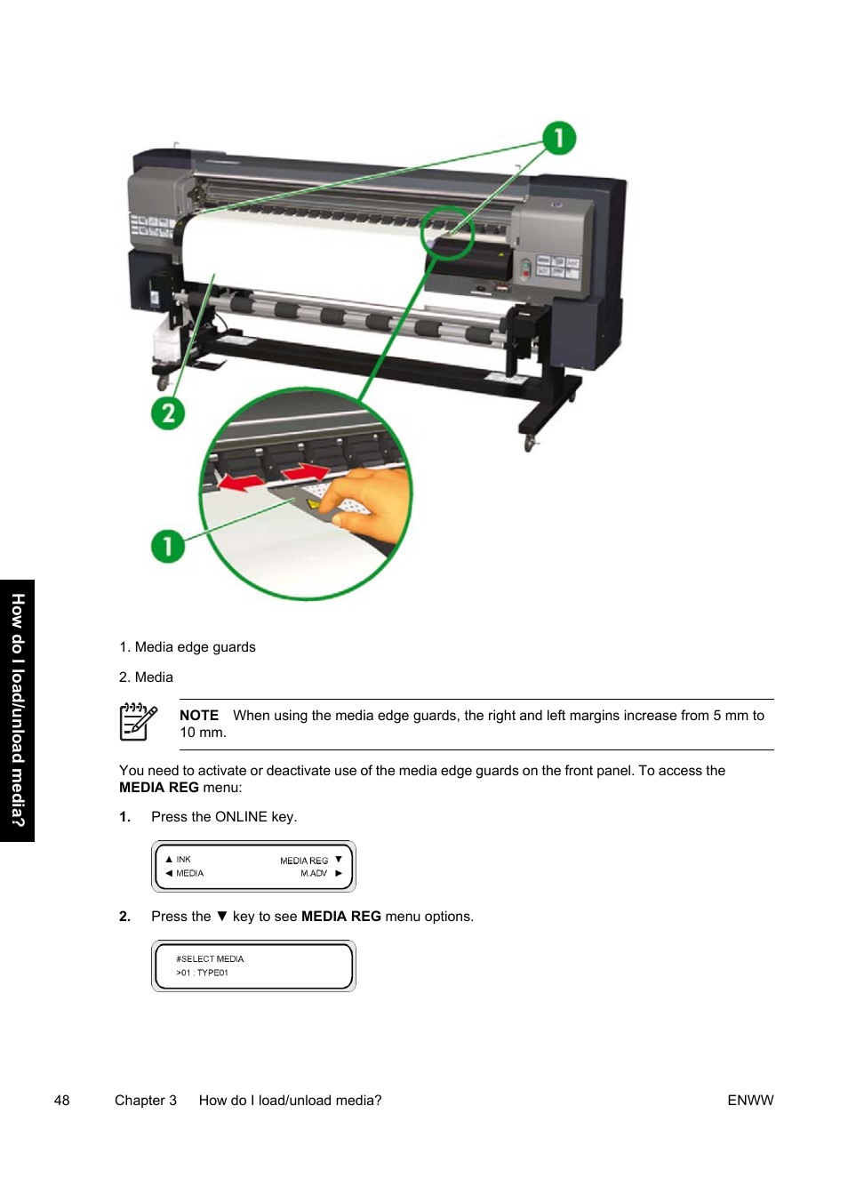 HP Designjet 9000s Printer series User Manual | Page 58 / 200