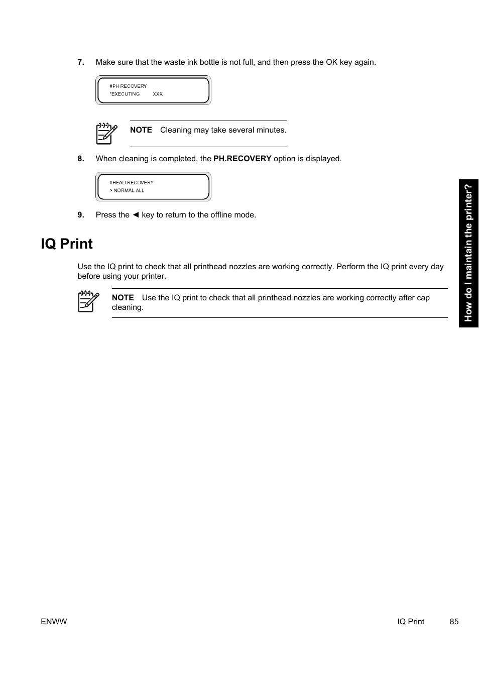 Iq print | HP Designjet 9000s Printer series User Manual | Page 95 / 200