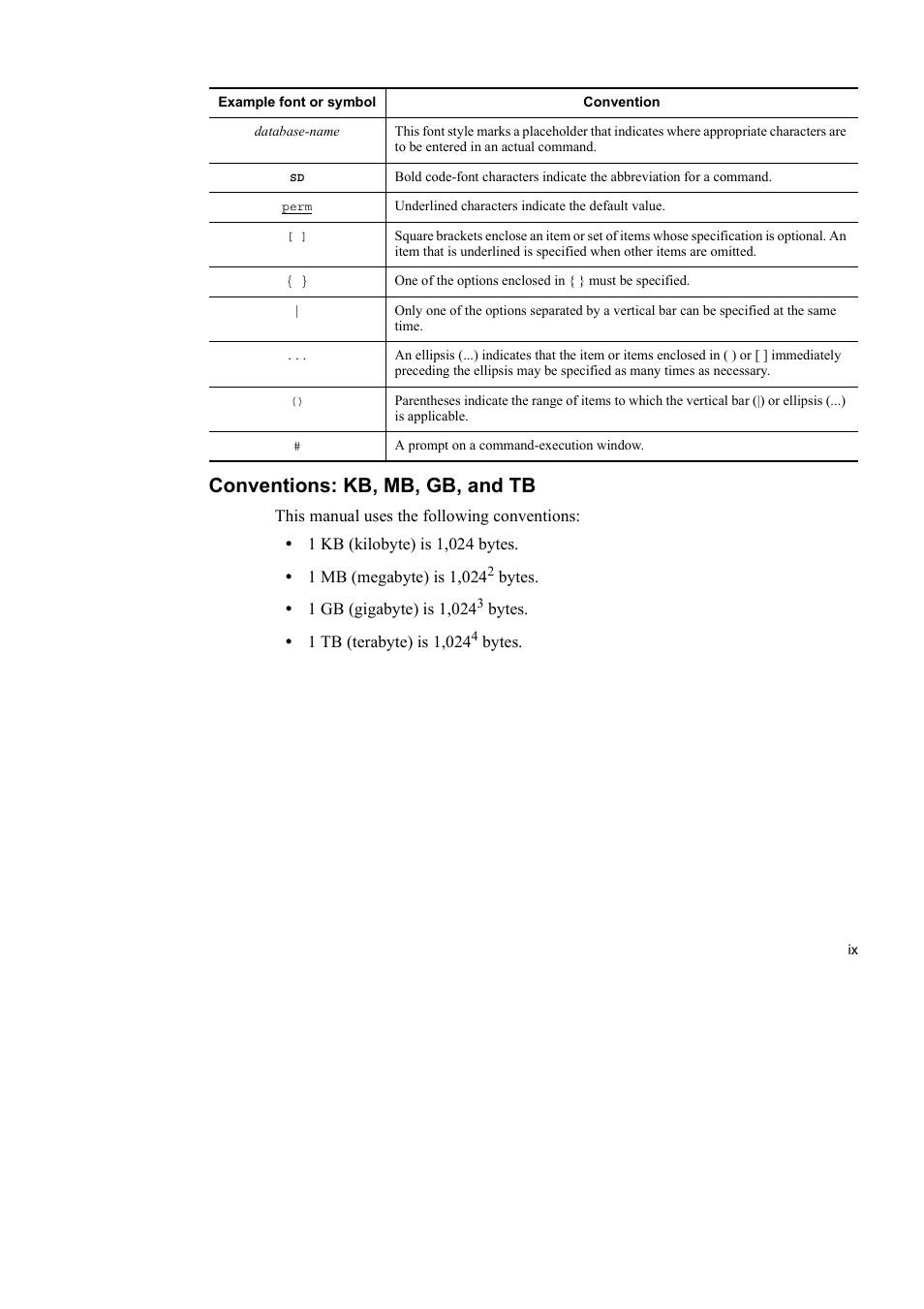Conventions: kb, mb, gb, and tb | HP Hitachi Dynamic Link Manager Software User Manual | Page 13 / 652
