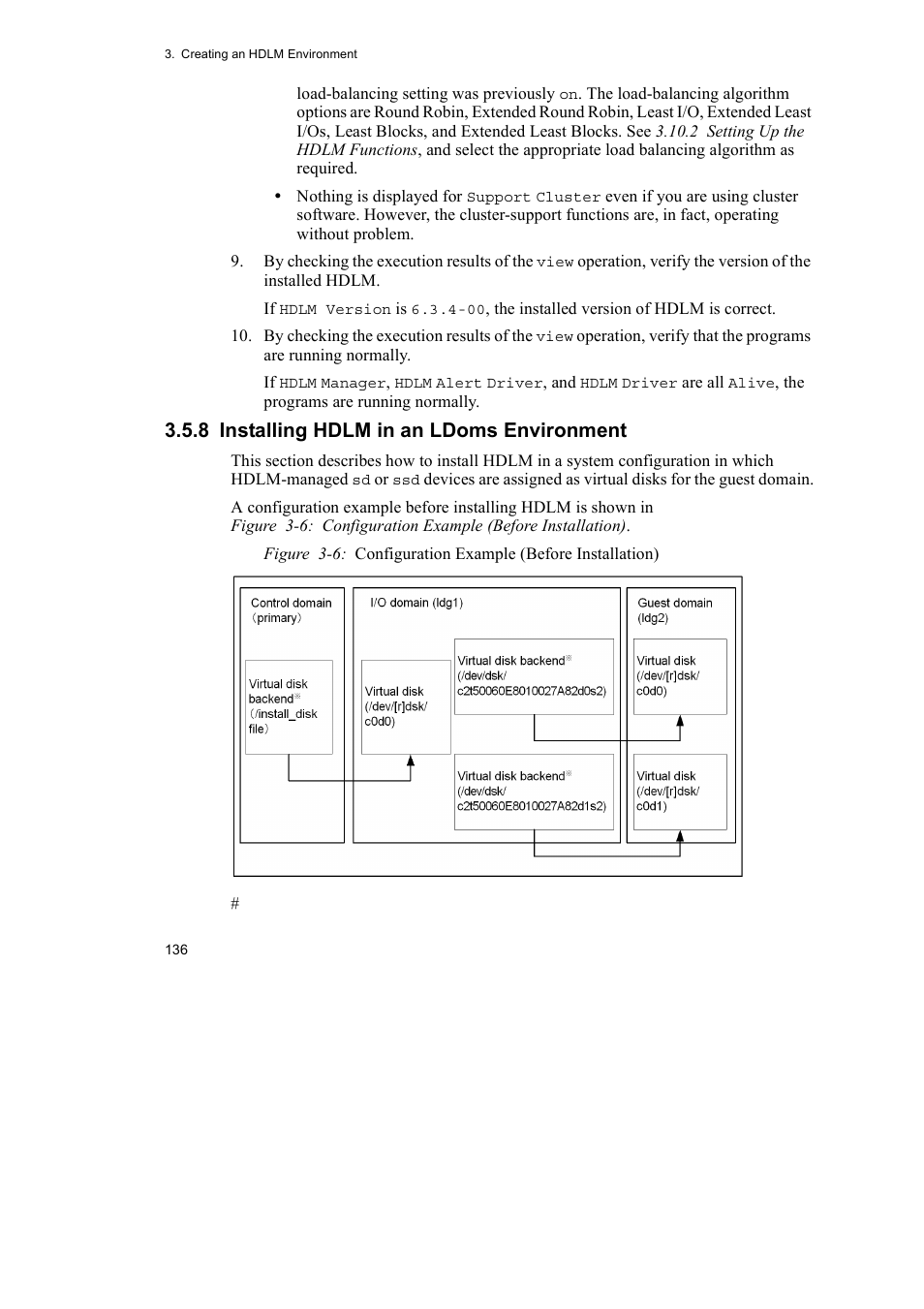 8 installing hdlm in an ldoms environment | HP Hitachi Dynamic Link Manager Software User Manual | Page 158 / 652