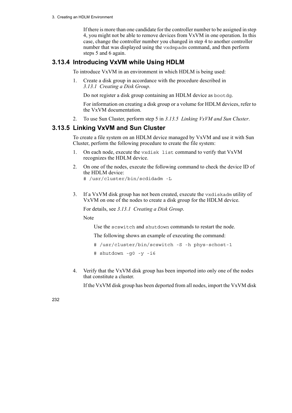 4 introducing vxvm while using hdlm, 5 linking vxvm and sun cluster | HP Hitachi Dynamic Link Manager Software User Manual | Page 254 / 652