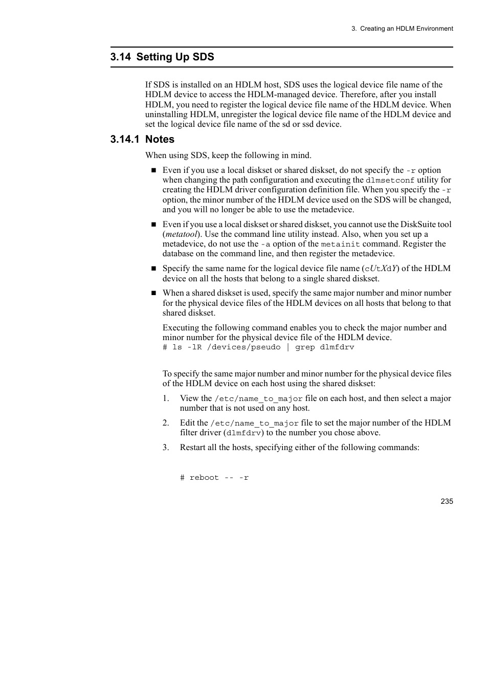 14 setting up sds | HP Hitachi Dynamic Link Manager Software User Manual | Page 257 / 652